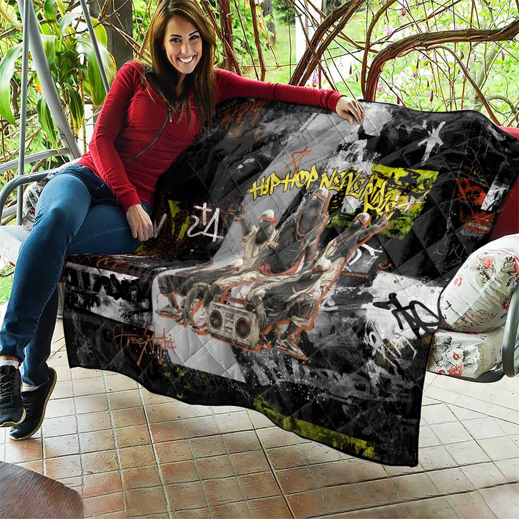Boombox Breakdancer Quilt with Grafiti Art and Grunge Street Hip Hop Style - Wonder Print Shop