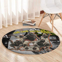 Boombox Breakdancer Round Carpet with Grafiti Art and Grunge Street Hip Hop Style - Wonder Print Shop