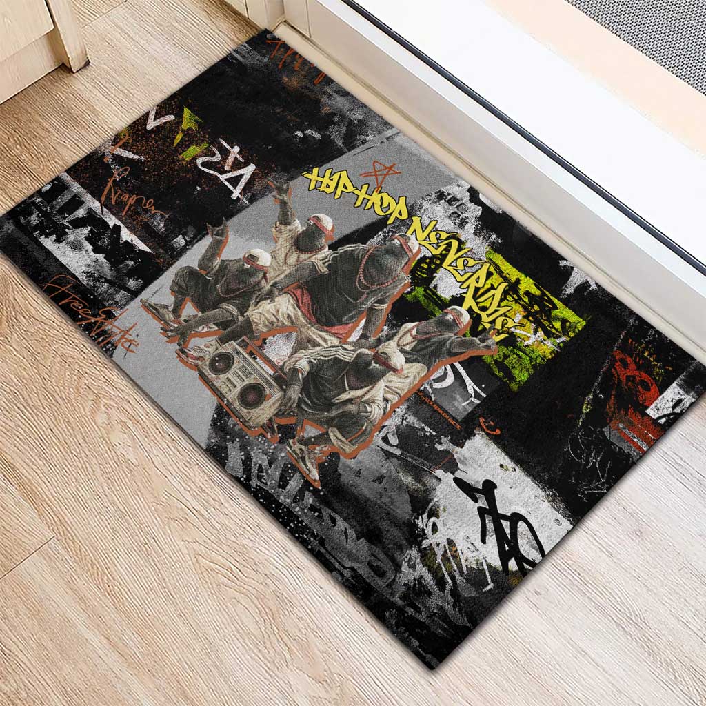 Boombox Breakdancer Rubber Doormat with Grafiti Art and Grunge Street Hip Hop Style - Wonder Print Shop