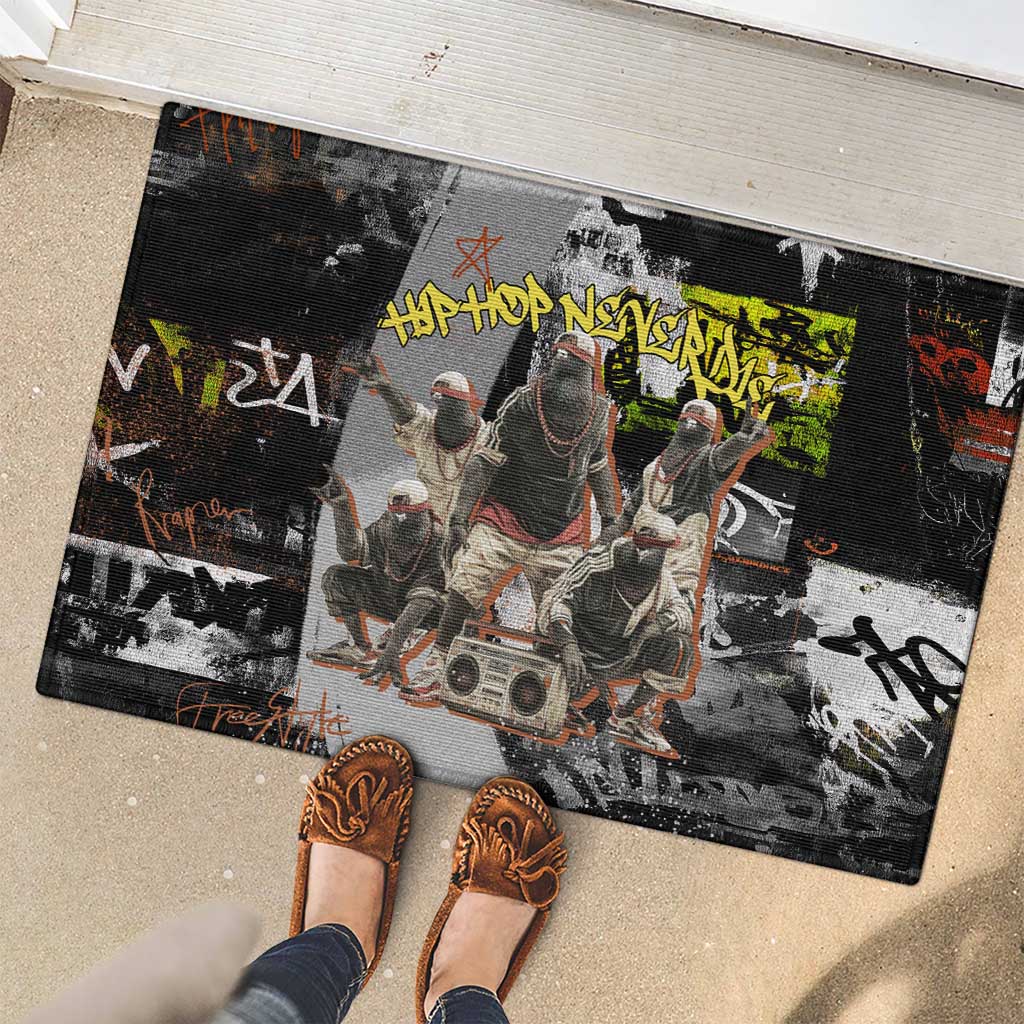 Boombox Breakdancer Rubber Doormat with Grafiti Art and Grunge Street Hip Hop Style - Wonder Print Shop