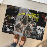 Boombox Breakdancer Rubber Doormat with Grafiti Art and Grunge Street Hip Hop Style - Wonder Print Shop