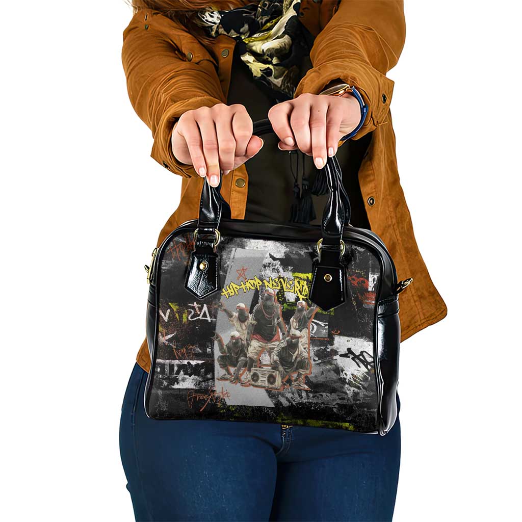 Boombox Breakdancer Shoulder Handbag with Grafiti Art and Grunge Street Hip Hop Style - Wonder Print Shop