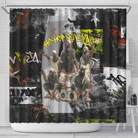 Boombox Breakdancer Shower Curtain with Grafiti Art and Grunge Street Hip Hop Style - Wonder Print Shop