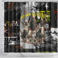 Boombox Breakdancer Shower Curtain with Grafiti Art and Grunge Street Hip Hop Style - Wonder Print Shop