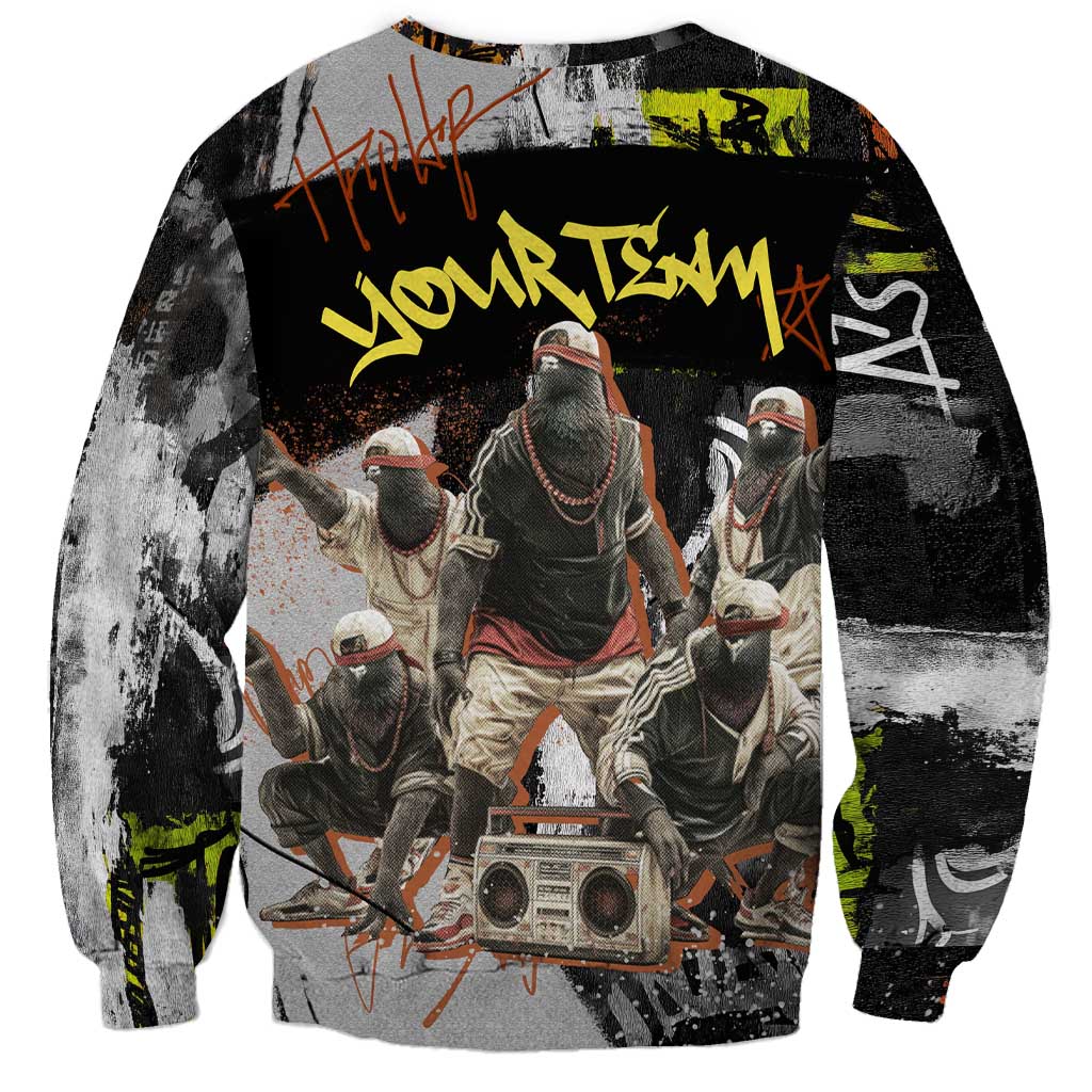 Boombox Breakdancer Sweatshirt with Grafiti Art and Grunge Street Hip Hop Style - Wonder Print Shop