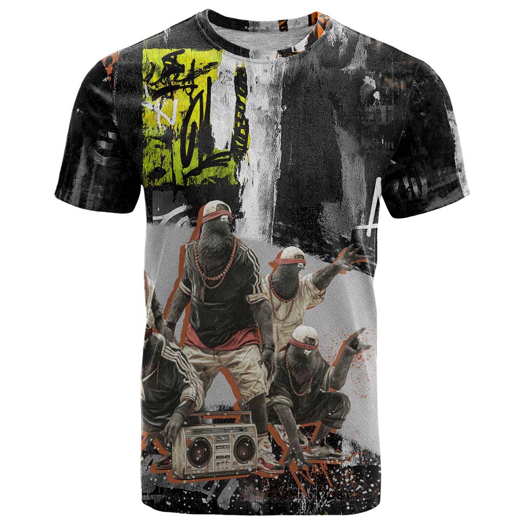 Boombox Breakdancer T Shirt with Grafiti Art and Grunge Street Hip Hop Style - Wonder Print Shop