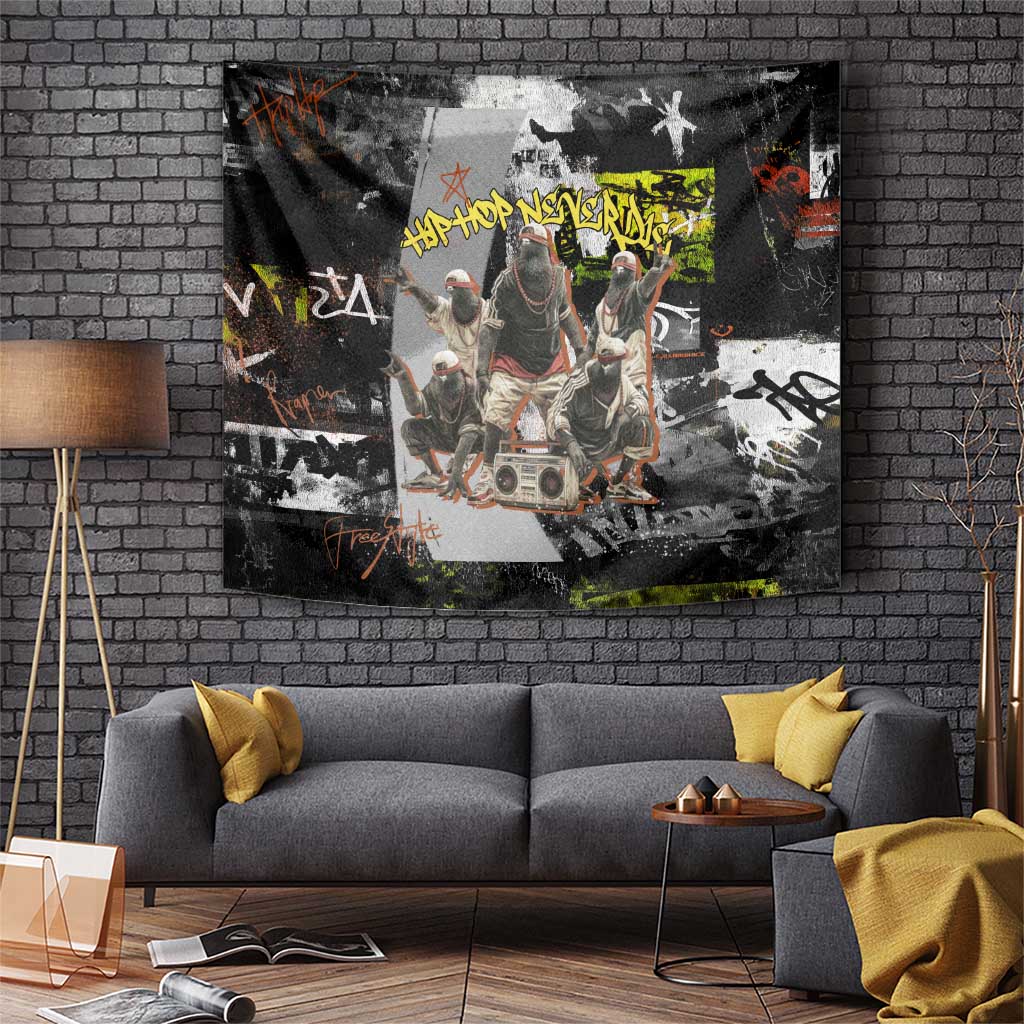 Boombox Breakdancer Tapestry with Grafiti Art and Grunge Street Hip Hop Style - Wonder Print Shop