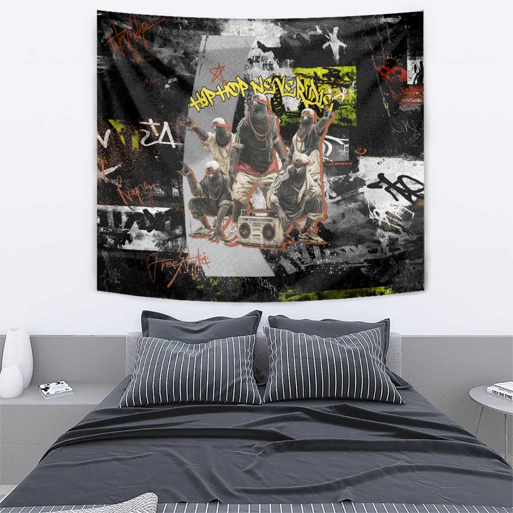 Boombox Breakdancer Tapestry with Grafiti Art and Grunge Street Hip Hop Style - Wonder Print Shop