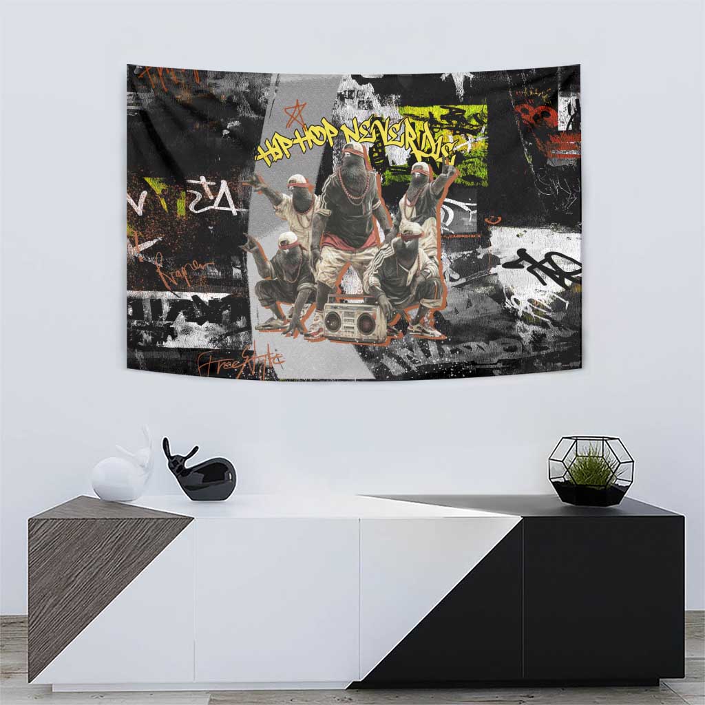 Boombox Breakdancer Tapestry with Grafiti Art and Grunge Street Hip Hop Style - Wonder Print Shop