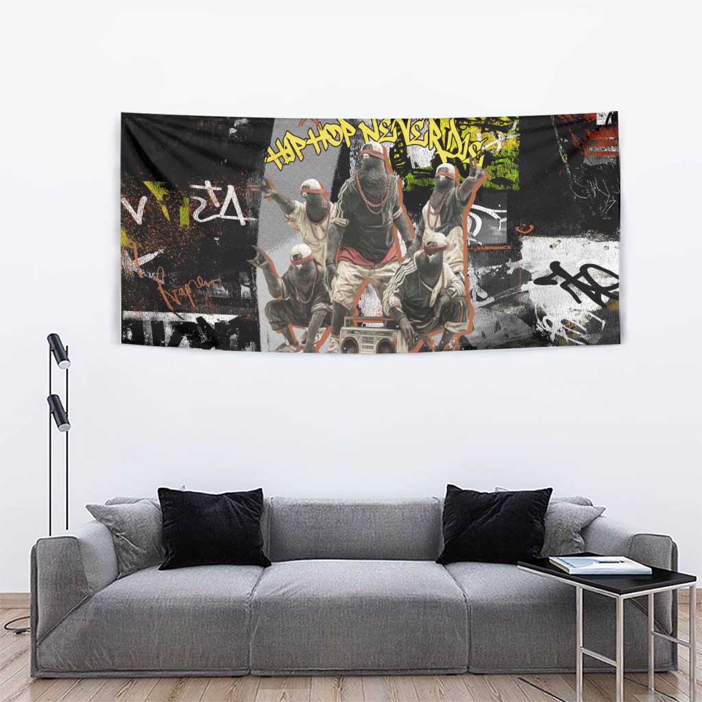 Boombox Breakdancer Tapestry with Grafiti Art and Grunge Street Hip Hop Style - Wonder Print Shop