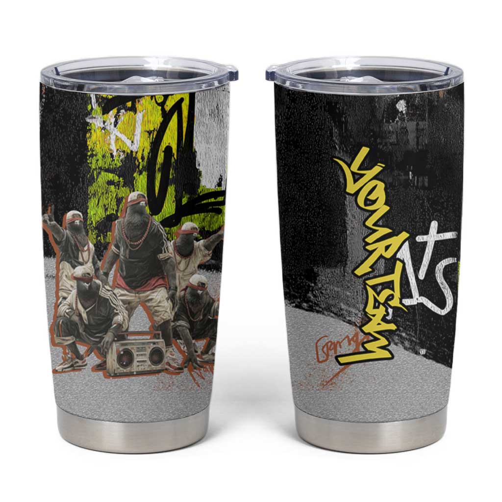 Boombox Breakdancer Tumbler Cup with Grafiti Art and Grunge Street Hip Hop Style - Wonder Print Shop