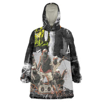 Boombox Breakdancer Wearable Blanket Hoodie with Grafiti Art and Grunge Street Hip Hop Style - Wonder Print Shop