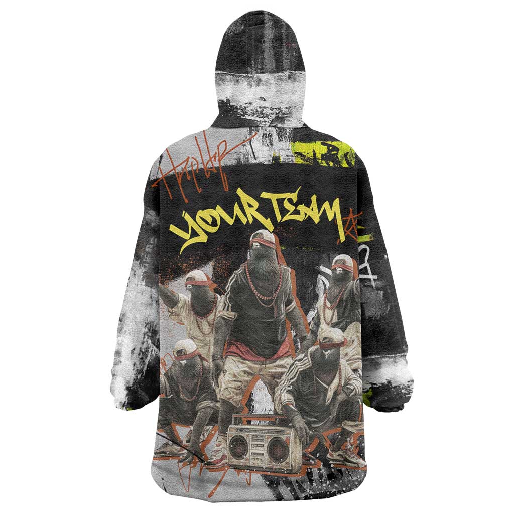 Boombox Breakdancer Wearable Blanket Hoodie with Grafiti Art and Grunge Street Hip Hop Style - Wonder Print Shop