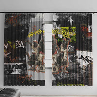 Boombox Breakdancer Window Curtain with Grafiti Art and Grunge Street Hip Hop Style - Wonder Print Shop