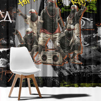 Boombox Breakdancer Window Curtain with Grafiti Art and Grunge Street Hip Hop Style - Wonder Print Shop