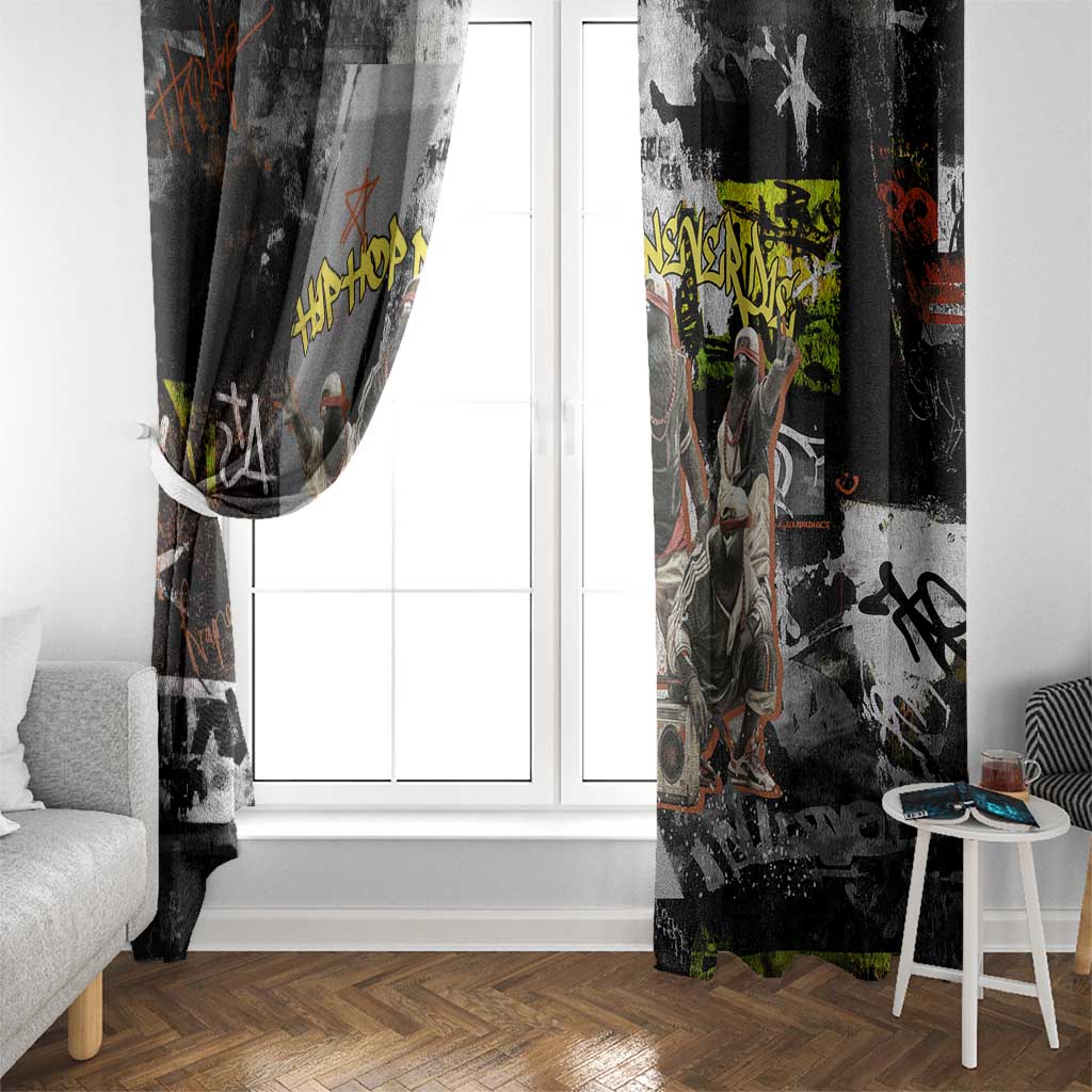 Boombox Breakdancer Window Curtain with Grafiti Art and Grunge Street Hip Hop Style - Wonder Print Shop