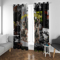 Boombox Breakdancer Window Curtain with Grafiti Art and Grunge Street Hip Hop Style - Wonder Print Shop