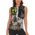 Boombox Breakdancer Women Sleeveless Polo Shirt with Grafiti Art and Grunge Street Hip Hop Style - Wonder Print Shop