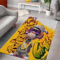 Graffiti Monkey Area Rug with Hip Hop Sunglasses and Gold Chain Design - Wonder Print Shop