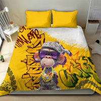 Graffiti Monkey Bedding Set with Hip Hop Sunglasses and Gold Chain Design - Wonder Print Shop