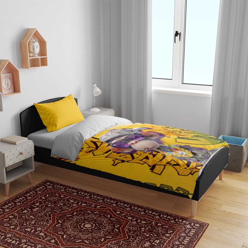 Graffiti Monkey Bedding Set with Hip Hop Sunglasses and Gold Chain Design - Wonder Print Shop