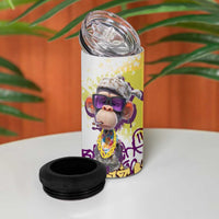 Graffiti Monkey 4 in 1 Can Cooler Tumbler with Hip Hop Sunglasses and Gold Chain Design - Wonder Print Shop