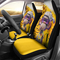 Graffiti Monkey Car Seat Cover with Hip Hop Sunglasses and Gold Chain Design - Wonder Print Shop