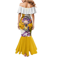 Graffiti Monkey Family Matching Mermaid Dress and Hawaiian Shirt with Hip Hop Sunglasses and Gold Chain Design - Wonder Print Shop