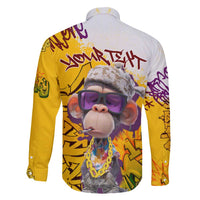 Graffiti Monkey Family Matching Puletasi and Hawaiian Shirt with Hip Hop Sunglasses and Gold Chain Design - Wonder Print Shop