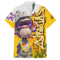 Graffiti Monkey Family Matching Tank Maxi Dress and Hawaiian Shirt with Hip Hop Sunglasses and Gold Chain Design - Wonder Print Shop