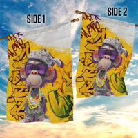 Graffiti Monkey Garden Flag with Hip Hop Sunglasses and Gold Chain Design - Wonder Print Shop