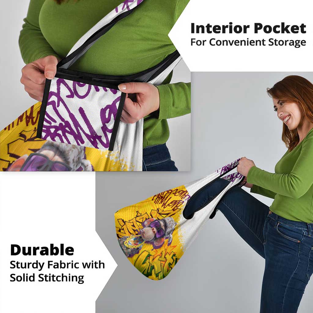 Graffiti Monkey Grocery Bag with Hip Hop Sunglasses and Gold Chain Design - Wonder Print Shop