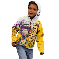Graffiti Monkey Kid Hoodie with Hip Hop Sunglasses and Gold Chain Design - Wonder Print Shop
