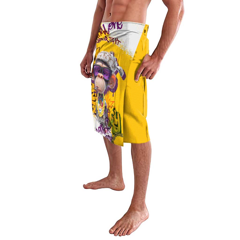 Graffiti Monkey Lavalava with Hip Hop Sunglasses and Gold Chain Design - Wonder Print Shop