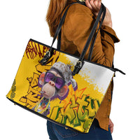 Graffiti Monkey Leather Tote Bag with Hip Hop Sunglasses and Gold Chain Design - Wonder Print Shop