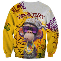 Graffiti Monkey Sweatshirt with Hip Hop Sunglasses and Gold Chain Design - Wonder Print Shop