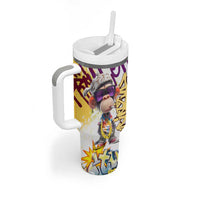 Graffiti Monkey Tumbler With Handle with Hip Hop Sunglasses and Gold Chain Design - Wonder Print Shop