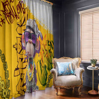 Graffiti Monkey Window Curtain with Hip Hop Sunglasses and Gold Chain Design - Wonder Print Shop