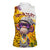 Graffiti Monkey Women Sleeveless Polo Shirt with Hip Hop Sunglasses and Gold Chain Design - Wonder Print Shop