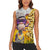 Graffiti Monkey Women Sleeveless Polo Shirt with Hip Hop Sunglasses and Gold Chain Design - Wonder Print Shop