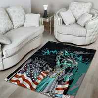 Street Art Liberty Area Rug with Graffiti Print and Cartoon Statue of Liberty - Wonder Print Shop