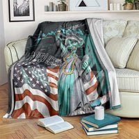 Street Art Liberty Blanket with Graffiti Print and Cartoon Statue of Liberty - Wonder Print Shop