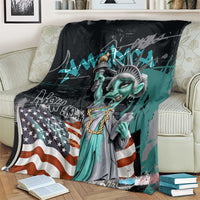 Street Art Liberty Blanket with Graffiti Print and Cartoon Statue of Liberty - Wonder Print Shop