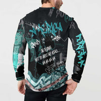 Street Art Liberty Button Sweatshirt with Graffiti Print and Cartoon Statue of Liberty - Wonder Print Shop