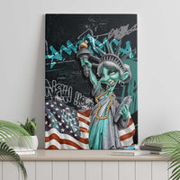 Street Art Liberty Canvas Wall Art with Graffiti Print and Cartoon Statue of Liberty - Wonder Print Shop