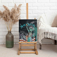 Street Art Liberty Canvas Wall Art with Graffiti Print and Cartoon Statue of Liberty - Wonder Print Shop