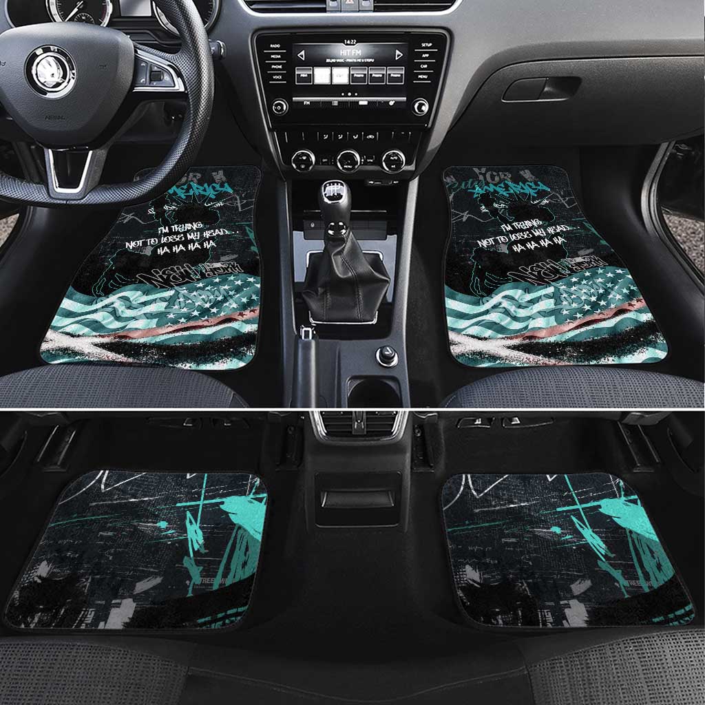 Street Art Liberty Car Mats with Graffiti Print and Cartoon Statue of Liberty - Wonder Print Shop