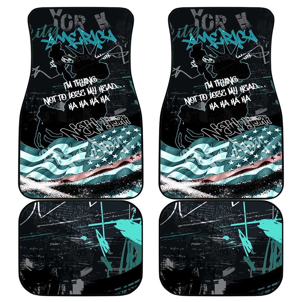 Street Art Liberty Car Mats with Graffiti Print and Cartoon Statue of Liberty - Wonder Print Shop