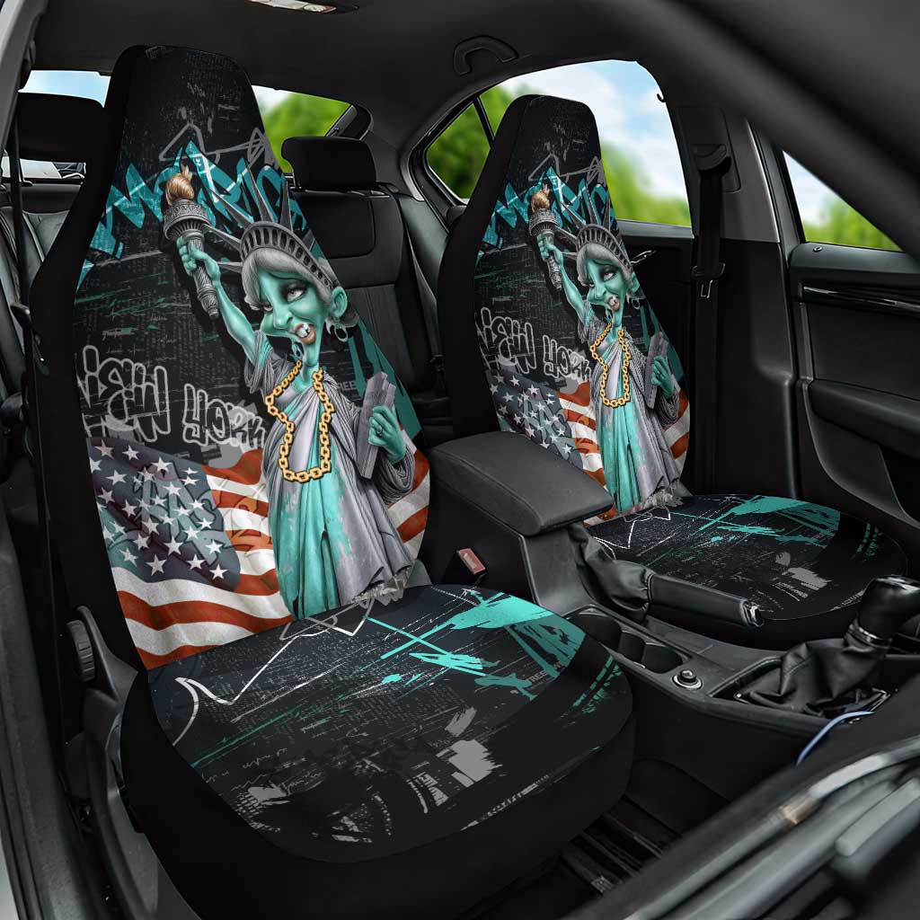 Street Art Liberty Car Seat Cover with Graffiti Print and Cartoon Statue of Liberty - Wonder Print Shop