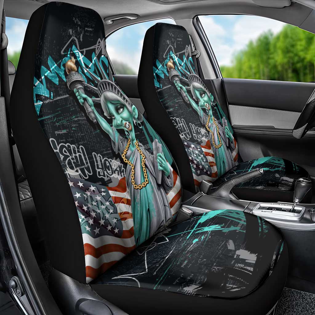 Street Art Liberty Car Seat Cover with Graffiti Print and Cartoon Statue of Liberty - Wonder Print Shop